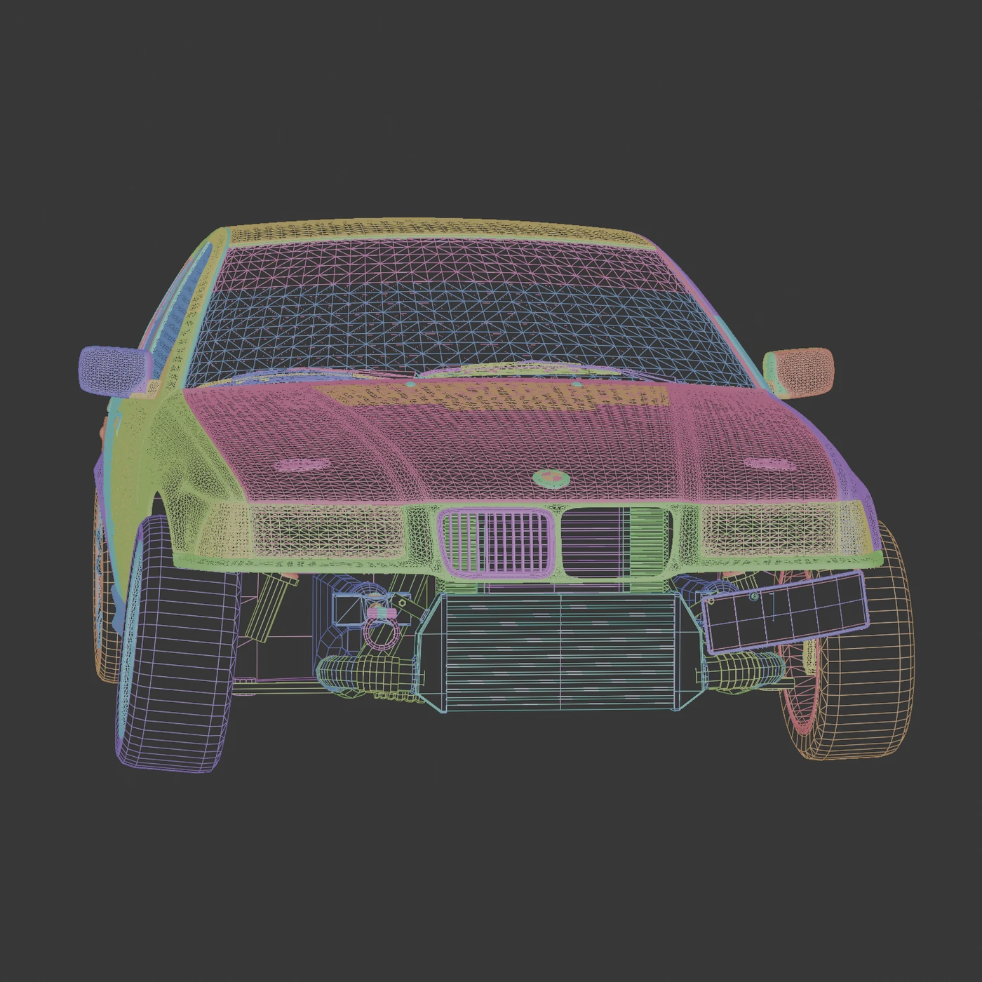 BMW E36 wireframe model